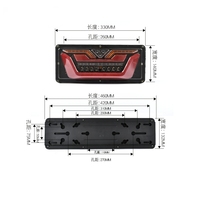 Feu arrière LED séquentiel en forme de couronne pour camion et remorque, robuste, COB DRL, Stop, Frein, Clignotant, Marche arrière, 33cm 46cm 24V, Étanche