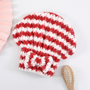 Bonnet <span class=keywords><strong>de</strong></span> douche double couche épaissi en velours corail, absorbant l'eau, pour femmes, idéal pour le <span class=keywords><strong>bain</strong></span> et le séchage des cheveux - Product Image 5
