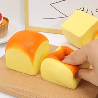 Jouet de décompression en PU à rebond lent, simulation de pain à presser, gâteau de dessert souple, modèle de pain hawaïen PU-MB-9153, sac OPP