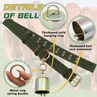 Kalung Sapi yang Dapat Disesuaikan dengan Lonceng, Tali Leher Kanvas Tebal 4 Lapis untuk Sapi, Domba, Kambing, Ternak, Peternakan, Aksesoris Hewan
