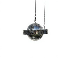 Boule disco suspendue, boule laser réfléchissante, boule géométrique argentée, décoration de fête pour mariage, bar, événement