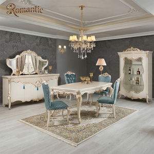 <span class=keywords><strong>Juego</strong></span> <span class=keywords><strong>de</strong></span> Comedor <span class=keywords><strong>de</strong></span> Lujo Clásico Neoclásico, Muebles Tallados Dorados, <span class=keywords><strong>Juego</strong></span> <span class=keywords><strong>de</strong></span> Comedor <span class=keywords><strong>de</strong></span> Terciopelo Turquesa para Mansiones <span class=keywords><strong>de</strong></span> Alta Gama - Product Image 1