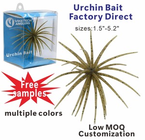 Esca Morbida Bionica a Forma di Riccio Marino in Silicone TPE Galleggiante OEM, Stile Coike, con Punte, per Attrezzatura <span class=keywords><strong>da</strong></span> Pesca al Bass - Product Image 1