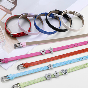 Bracelet de montre réglable en PU effet peau de serpent 8 mm avec breloque strass, accessoires de bijoux DIY pour femme, cadeau - Product Image 1