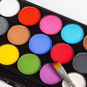 Eyeshadow Palette Premium Quality Body Art <b>Makeup</b> Kit for Children Adults 15 Easy-Wash Mineral Water-Based Paint - Product Image 2
