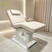 Lit de soin esthétique électrique avec fonction chauffante, lit de massage facial en éponge haute densité pour salon