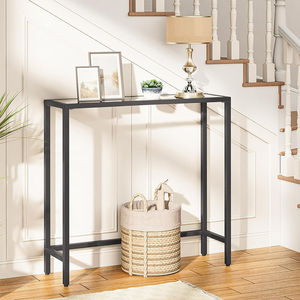 Mesa de consola estrecha, sofá de vidrio templado, mesa auxiliar pequeña, mesa de entrada moderna para entrada, sala de estar, pasillo, dormitorio - Product Image 2