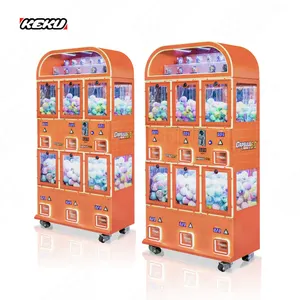 KEKU 실내 6 in 1 가챠 가샤폰 자판기 놀이 게임기 동전으로 작동되는 캡슐 완구 기계