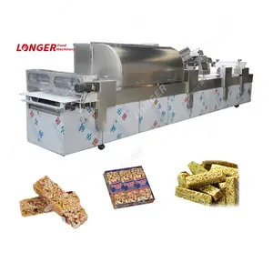 Barra de doces de peanut totalmente automática, fabricação de barra de granola de porca, barra de produção de barra de petisco, equipamento de barra