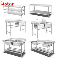 Table de travail en acier inoxydable pour laboratoire Astar, démontable