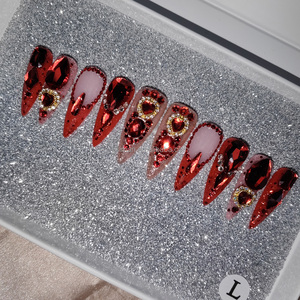 หลายการออกแบบมาใหม่คุณภาพสูงยาว 3D Handmade Salon กดบนเล็บอะคริลิคปลอมเล็บยาว - Product Image 3