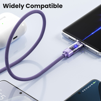 Cable de Carga Rápida Toocki de 100W con Corte Automático, Función 2 en 1, Organizador con Correa de Velcro para Sofá