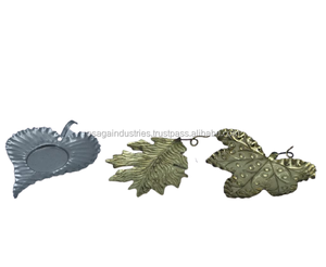 ขนาดใหญ่ชุด3โลหะGOLDEN GARDENใช้LEAF DESIGN HOME DECORตกแต่งสวนคริสต์มาสLEAF - Product Image 3