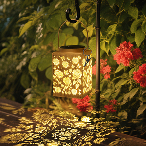Paquete de 2 Lámparas Solares LED de Metal de Alta Calidad con Diseño de Girasol, con Clasificación de Protección IP65, para Decoración de Jardín - Product Image 1
