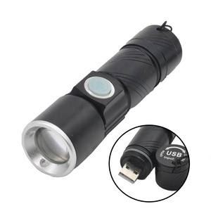 Công suất cao xách tay LED Torch được xây dựng trong USB có thể sạc lại siêu sáng zoom chiến thuật EDC Đèn pin không thấm nước UV màu 50 + LED - Product Image 1