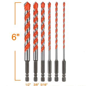 गैजेट भारी शुल्क बैल हथौड़ा ड्रिल बिट हैक्स शंक 6.35 मिमी कार्बाइड त्रिकोण टिप फास्ट पैठ कंक्रीट ईंट प्रबबलित - Product Image 3