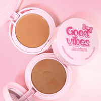 Fond de teint mousse 6 couleurs, poudre pressée et anticernes 2-en-1, fini mat, maquillage compact