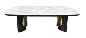 Modern Rectangle Marble Top Dining <b>Table</b> with Black Metal Legs for Home Furniture Cheap price - Product Image 3