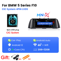 MEKEDE MN-X MTK8781 8 cœurs 6+128G Caméra 360° Android 14 Pour BMW Série 5 F10 CarPlay sans fil 1 Din Lecteur Android pour voiture