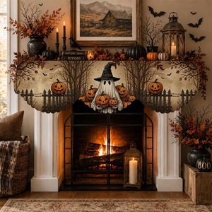 Drapeau de cheminée d'Halloween personnalisé – Décoration festive pour salon et table à manger - Product Image 1