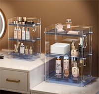 Organisateur de table de maquillage et de parfums classique en acrylique, étagère en plastique PE polygonale pour le rangement de bijoux et de cosmétiques