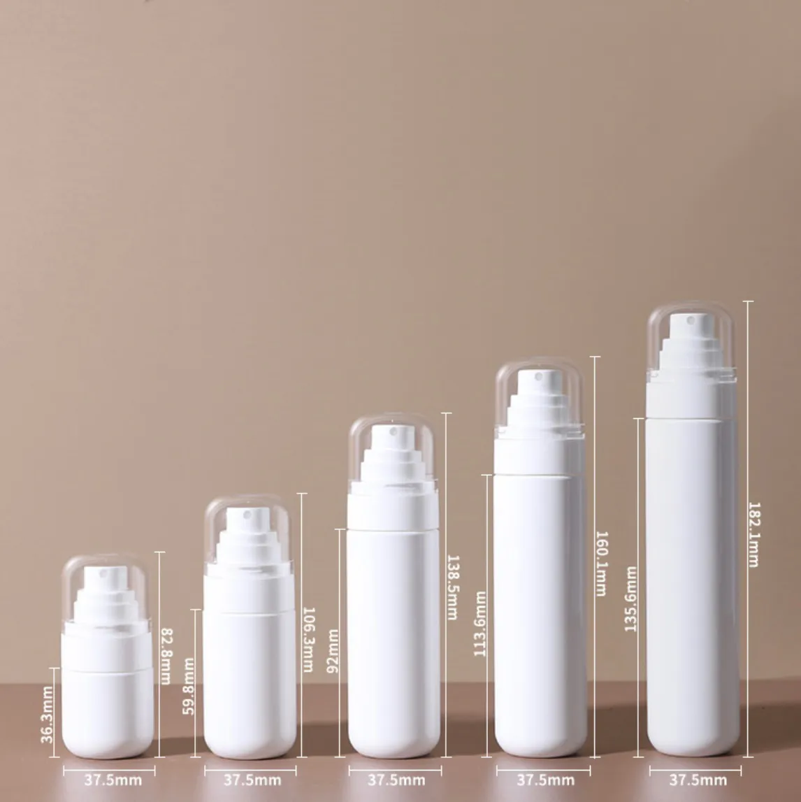 Bouteille de pulvérisation en plastique Transparent PET 30ml 50ml 80ml 100ml pour emballage cosmétique