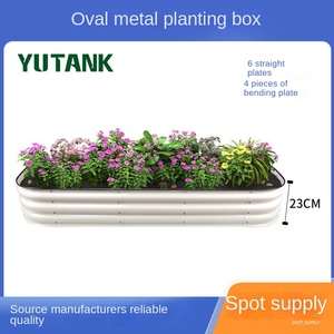 Jardinière en métal pour balcon, pour plantes et fleurs, design classique écologique, forme ovale, utilisation en extérieur - Product Image 5