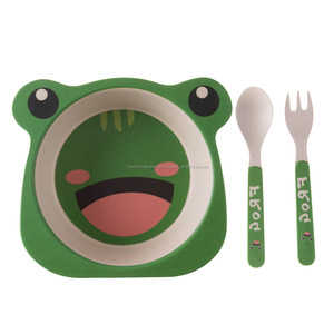 Forma linda de fibra de bambú de la cena para los niños <span class=keywords><strong>restaurante</strong></span> con 3pcs conjunto de cena <span class=keywords><strong>y</strong></span> bambú tazón de sopa - Product Image 3