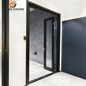 Puerta abatible de cristal de diseño moderno GS con marco de aluminio para interiores comerciales - Product Image 5