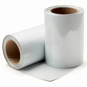 Mürekkep püskürtmeli baskı için kendinden yapışkanlı mat gümüş PET etiket Jumbo rulo 60g beyaz Glassine ile 50um PET yüz kağıt