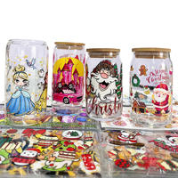 Diseña Envolturas Personalizadas para Vasos con Bordado 3D UV Impermeable de Poliéster, Impresión por Transferencia de Calor Lavable para Navidad