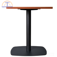 Table de bistrot de haute qualité avec base en bois et plateau en acier, personnalisable, pour hôtel, salon, salle à manger, design moderne, usage commercial, facile à assembler