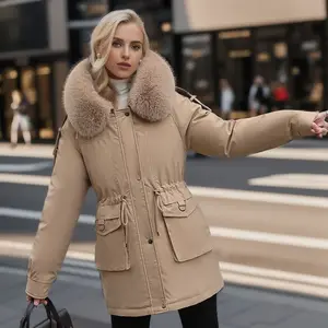 D & M Женская хлопковая одежда теплая куртка женская съемная внутренняя подкладка с плюшевой и утолщенной хлопковой теплой курткой пальто