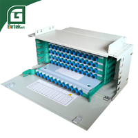 Panel Patch Fiber Optik GETEKnet OEM ODM Valokuitupaneeli 19" Fiber 3U MPO/LC/FC ODF Rackmount untuk Indoor 12-48 Kabel Patch Fiber