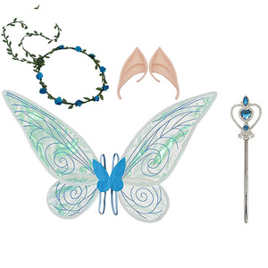 6pcs פרפר כנף עיצוב פרפר פיות פיות פיות עם אוזניים שמלות להתלבש עד מסיבת יום הולדת מעדיף תחפושת Halloween מלאך כנף - Product Image 5