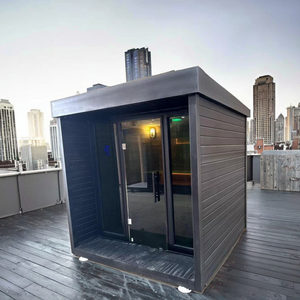 Современная уличная финская традиционная сухая сауна с инфракрасным излучением из массива хемлока и красного кедра для дома оптом - Product Image 6