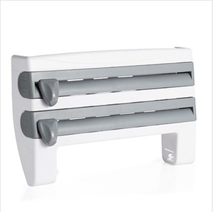<span class=keywords><strong>Porte</strong></span>-serviettes en papier mural <span class=keywords><strong>Porte</strong></span>-<span class=keywords><strong>bouteille</strong></span> de sauce 4-en-1 Support de découpe d'emballage en plastique Organisateur de <span class=keywords><strong>cuisine</strong></span> multifonctionnel - Product Image 6