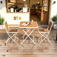 Sillas Plegables Metálicas para Exteriores, Juego de Mesa y Sillas para Camping, Mesa de Comedor Impermeable para Cafés, Tiendas de Té con Leche y Espacios al Aire Libre