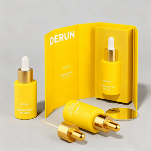 Botella <span class=keywords><strong>de</strong></span> Vidrio Esmerilado Ámbar Personalizada para Cuidado <span class=keywords><strong>de</strong></span> la Piel, 100 ml, con Gotero y Tapa Dorada, Botella <span class=keywords><strong>de</strong></span> Lujo para Suero <span class=keywords><strong>de</strong></span> 50 ml con Caja - Product Image 1