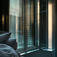 Fenêtre coulissante en aluminium à cadre étroit avec grand panneau de verre trempé pour un design d'appartement moderne
