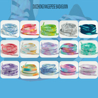 WEGOODZF Lacets plats imprimés colorés personnalisés de couleur ciel étoilé lacets dégradés de 8MM de large pour baskets et chaussures décontractées