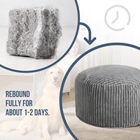 Fauteuil pouf moelleux en velours côtelé avec rembourrage en mousse déchiquetée et housse lavable pour chambre, dortoir, lecture et jeux