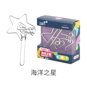 Cao khó khăn trẻ em sáng tạo giáo dục kim loại dây câu đố 6pcs DIY Máy tính để bàn Iq ma thuật mở khóa não trêu ghẹo câu đố - Product Image 5