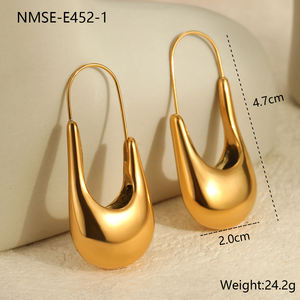 Pendientes de Aro Geométricos de Acero Inoxidable de Alta Calidad, Moda 2025, Chapado en PVD de 18K, Textura Elegante, Joyería Inusual - Product Image 6