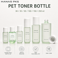 Bouteille en plastique PET givré pour toner 30ml/35ml/50ml/100ml/150ml/250ml avec bouchon à vis, emballage écologique biodégradable pour soins de la peau, OEM personnalisé