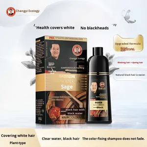 Champú Tinte para el Cabello Negro Semipermanente de Ginseng Ecológico Changyi - Fórmula 100% Vegetal - Solo Se Necesita Agua - Product Image 2