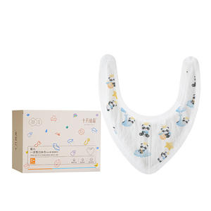 Baberos triangulares desechables para bebé October Crystal, 30 piezas para protección durante la alimentación de 0 a 6 meses - Product Image 2