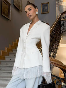 Abito in <span class=keywords><strong>pizzo</strong></span> stile europeo e americano <span class=keywords><strong>con</strong></span> tasche a conchiglia e design aderente <span class=keywords><strong>con</strong></span> lacci in vita - Product Image 4