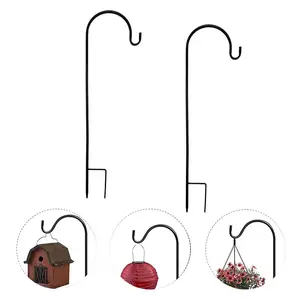 Adjustable Shepherd Iron Hook For Lantern Garden Outdoor Hanging Plants Basket Hanger Hummingbird Bird Feeder Pole