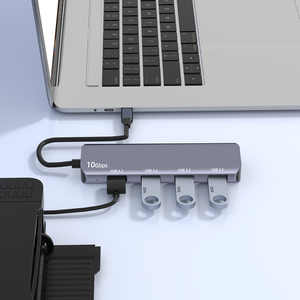 Xput en Stock 4 en 1 Estación de acoplamiento de aluminio Transferencia DE DATOS DE ALUMINIO 10Gbps Tipo C a 4 puertos <span class=keywords><strong>USB</strong></span> 3,<span class=keywords><strong>2</strong></span> <span class=keywords><strong>Gen</strong></span> <span class=keywords><strong>2</strong></span> HUB para computadora - Product Image 4